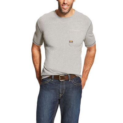 Ariat Work: Rebar Workman Camisetas Hombre - Gris (RNIEK5967)